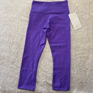 Lululemon Wonder Under Pull On Yoga Crop Leggings Size 2 Purple 02